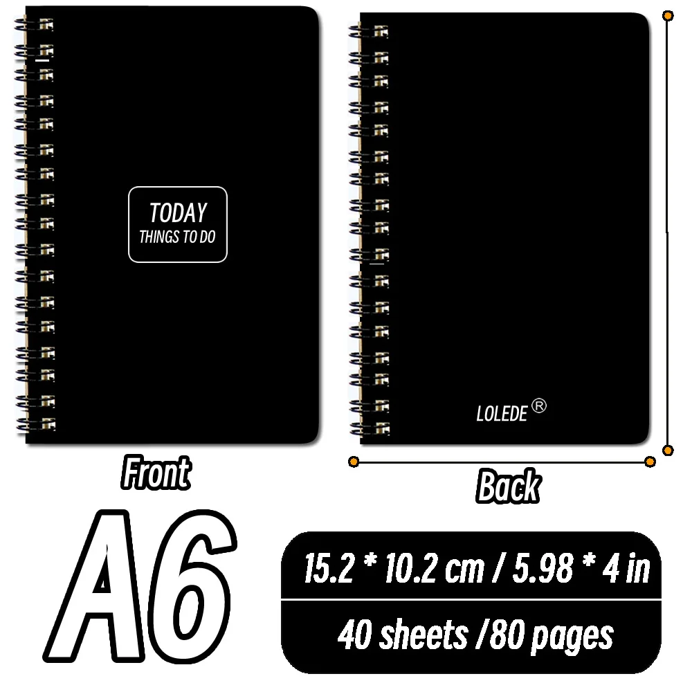 LOLEDE A6 A7 Coil Mini Notebooks Gel Pen To Do List University Notepad Sketchbook Diary Travelers Planner Binder Office Journal