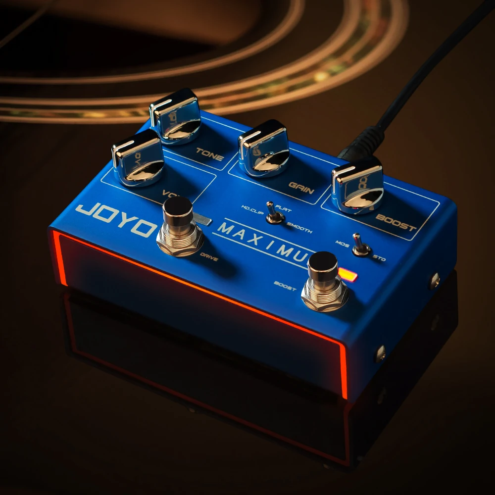 JOYO R-05 MAXIMUM Overdrive Effect Pedal DRIVE Channel Clean Tone without Compression BOOST Channel Wild Tone with Long Sustain
