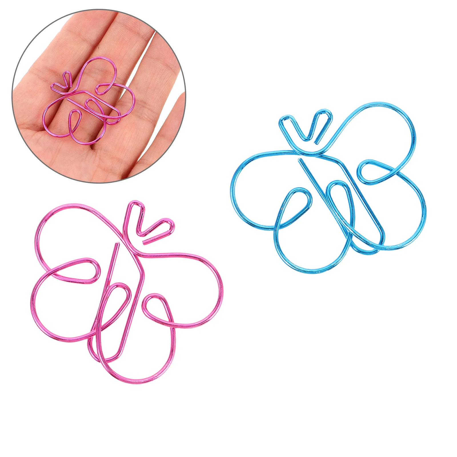 24 Pcs Paper Clip Creative Bookmarks Clips Animal Shaped Paperclip Metal School Supplies Butterfly
