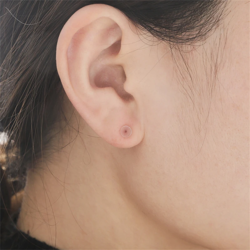 100/200 zestaw hipoalergiczny plastikowy kolczyk przezroczysty silikon kolczyk baza szpilki do Piercing Retainer kolczyki DIY ustalenia