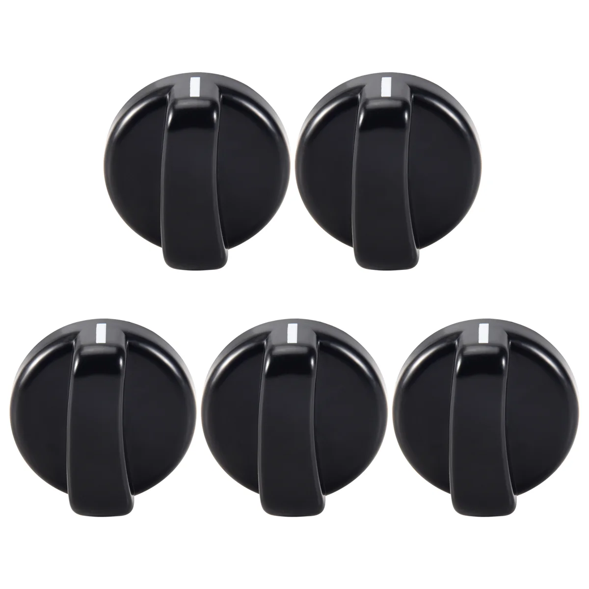 High-end 5 PCS Kitchen Black Plastic Gas Stove Cooker Control Knobs