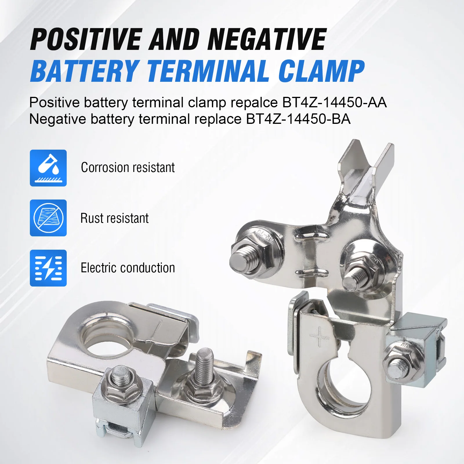 BT4Z-14450-BA Car Positive and Negative Battery Terminal Cable Clamp For Ford F150 Edge Fusion / Lincoln MKX MKZ BT4Z-14450-AA