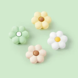 4pcs Thumb Grips Joystick Caps Daisy Flower Cozy Soft Silicone Covers Button For Nintendo Switch Oled Switch Lite Controller