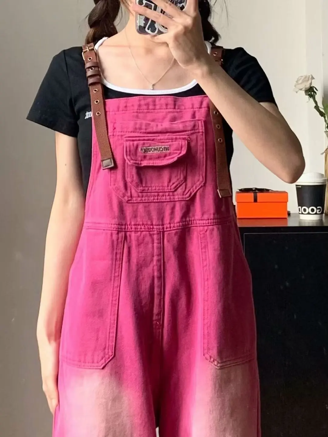 Y2k Pink Baggy Jeans Overalls For Women Wide Leg Pants Rompers Summer 2023 Casual Retro Denim Jumpsuit Trousers Female Playsuits