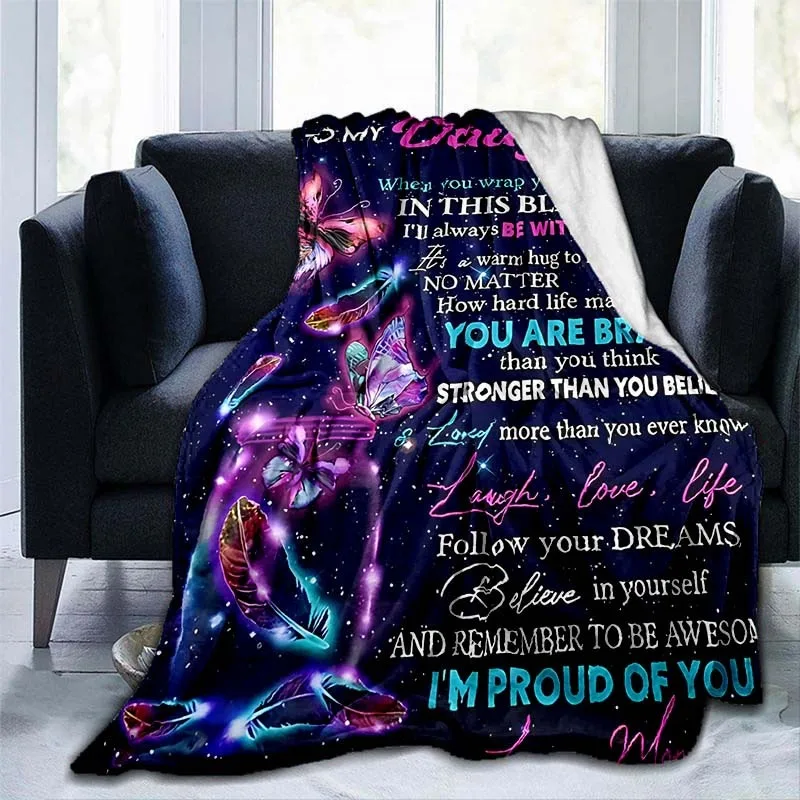 Purple Envelope Blanket For My Daughter, Lightweight Flannel Throw For Sofa, Bed Travel Camping, Livingroom Office Couch Chair