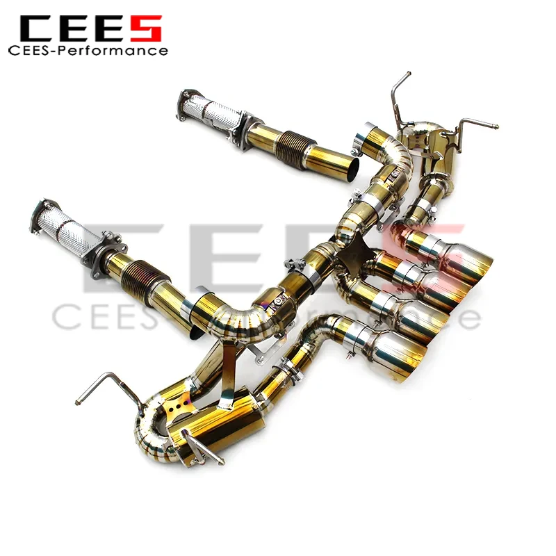 

CEES 3-дюймовая выхлопная труба для Chevrolet CORVETTE C8 Z06 2019-2025, прямая водосточная труба SUS304, OEM, основание клапана, глушитель Catback