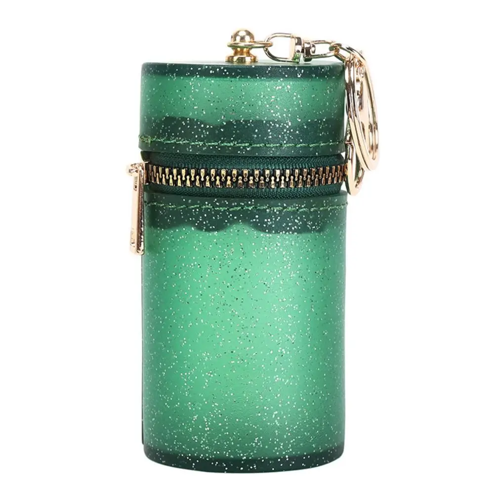 

Однотонный блестящий чехол для губной помады, мини-многофункциональный кошелек для монет из ПВХ с брелоком, модный прозрачный футляр для помады