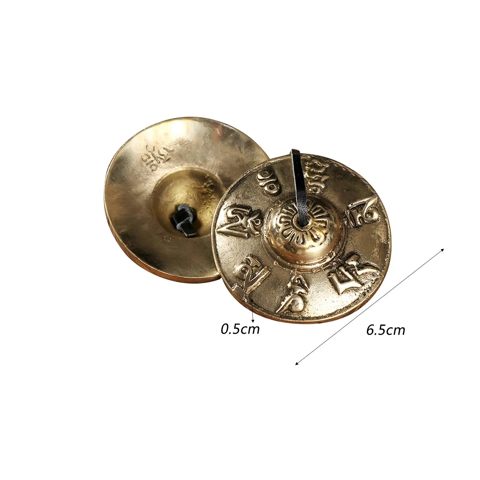 Tibetan Tingsha Cymbals 6.5cm Lightweight Yoga Decor for Family and Friends Percussion Instrument Toy Meditation Chime Bells