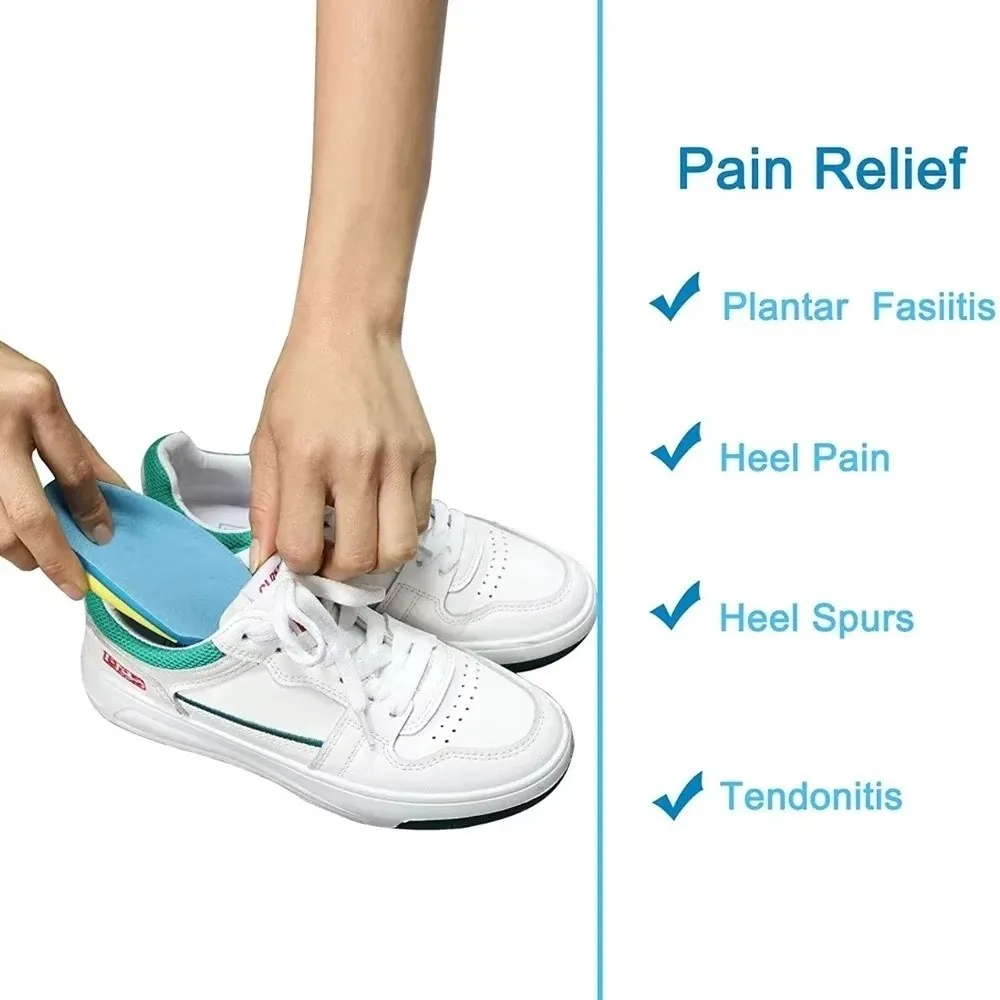 Silicone Gel Shoe Insoles Height Increase Heel Cup Support Pain Relief Insoles Plantar Fascitis Treatment Cushioning Design