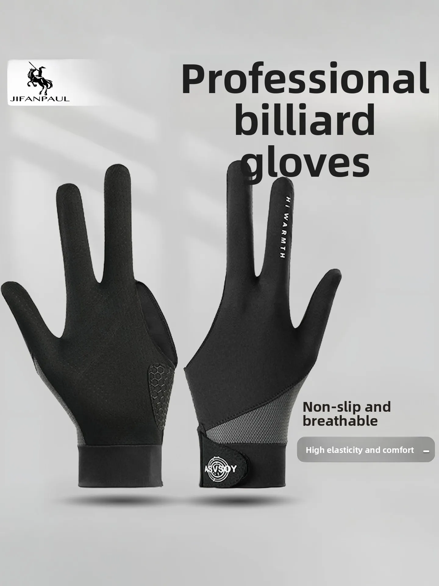 Billiard Gloves Men's Thin Breathable Ice Silk Three-Finger Anti-Slip Wear-Resistant Snooker Competition Two-Finger Full- Finger