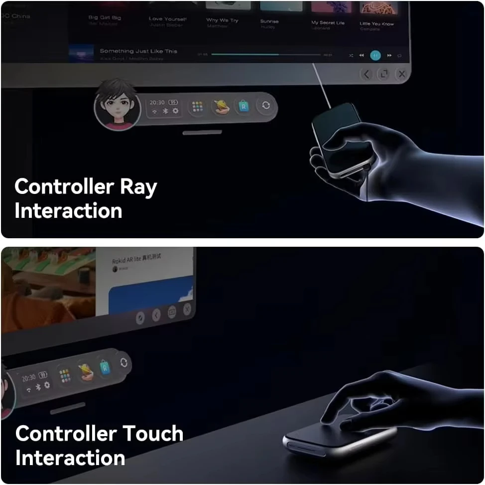 نظارات روكيد ماكس 2 سبايال AR لايت 50 ° لعبة FoV Home Viewing Realtime Trans Spatial Computing 3DoF System Gaming Portable