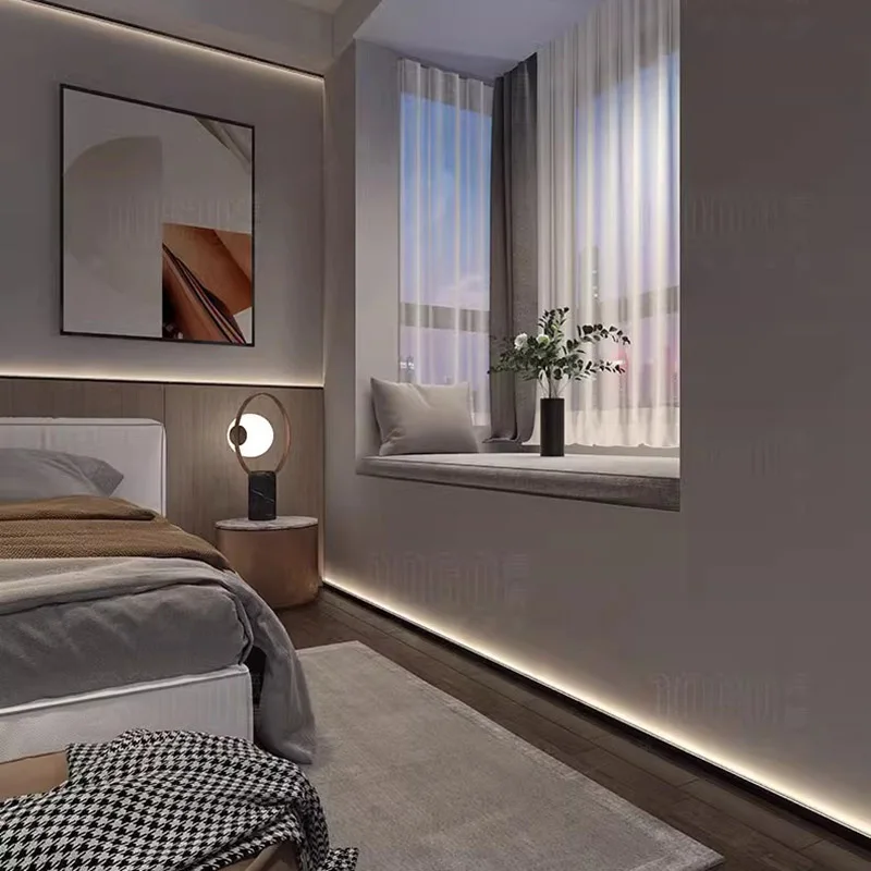 Minimalistyczny Profil Aluminiowy LED do Listew Przypodłogowych Mini LED H15MM Montowany na Powierzchni Ultra-Cienki Ukryty Listwa Świetlna