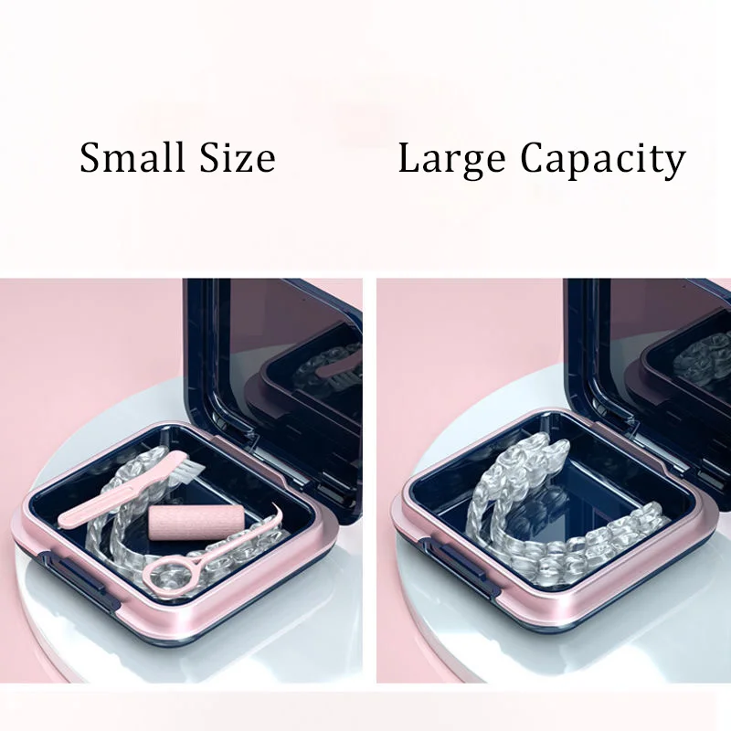 Denture Box Dental False Teeth Storage Orthodontic Invisalign Retainer Case Mouth Guard Organizer Container Oral Hygiene