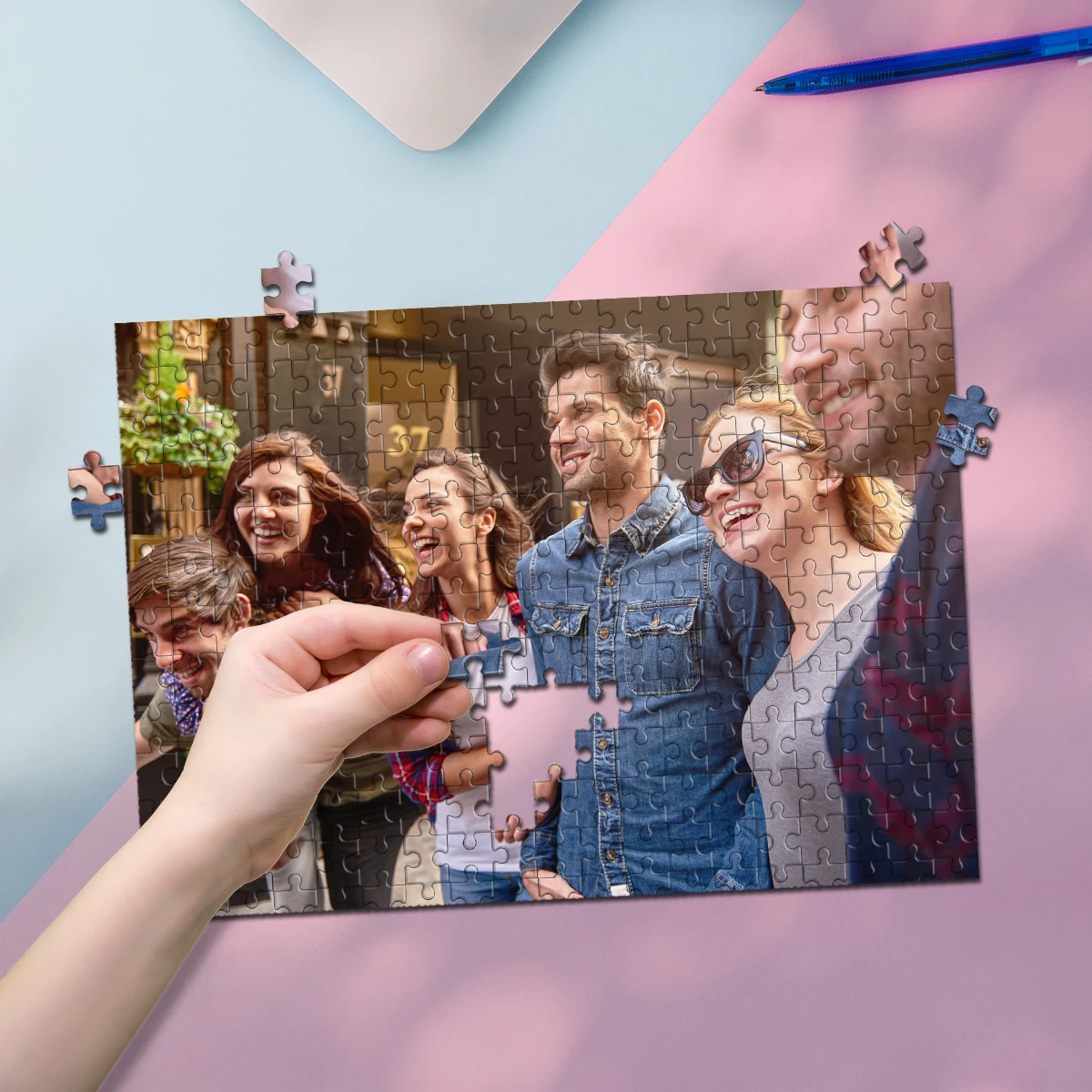 35/300/500/1000pcs Personalized Custom Photo Puzzle Friend Customize Jigsaw Puzzle For CouplesCouples Family Christmas Pet Birth