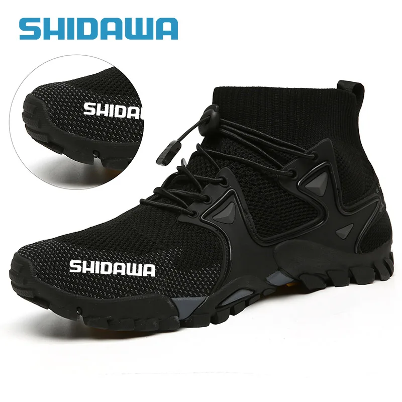 Men Non-slip Fishing Shoes Sneakers Outdoor Sports Breathable Hunting Boots Large Mesh Quick-drying Upstream Shoes Cycling Shoes