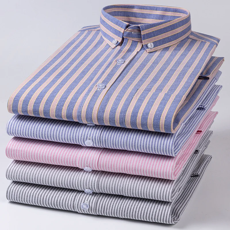 Camisa de algodón Oxford para hombre, camisa de manga larga para el trabajo, ropa Social Formal, Tops con cuello vuelto, primavera y otoño, 5XL