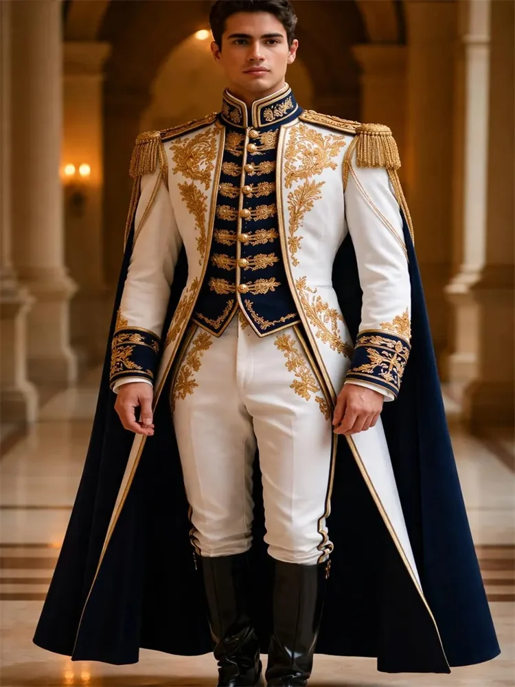 Costume de gentleman aristocratique du XVIIIe siècle, style victorien steampunk, uniforme militaire colonial de prince royal Nolbe, queue-de-pie, robe de bal