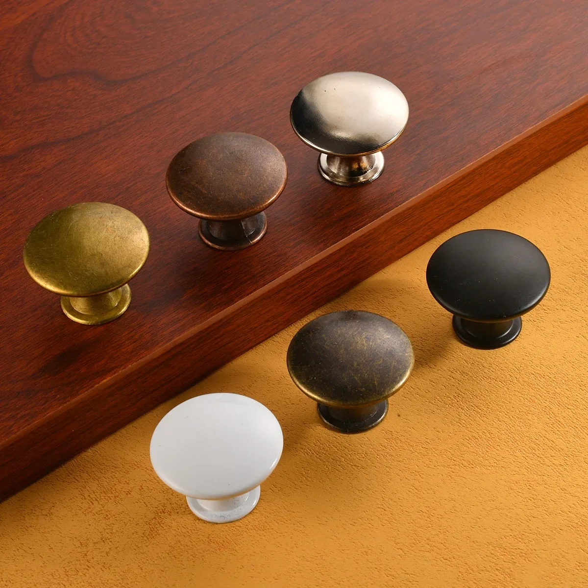 179 Simple dumb black hole single grain small cabinet door round flat head hollow small handle