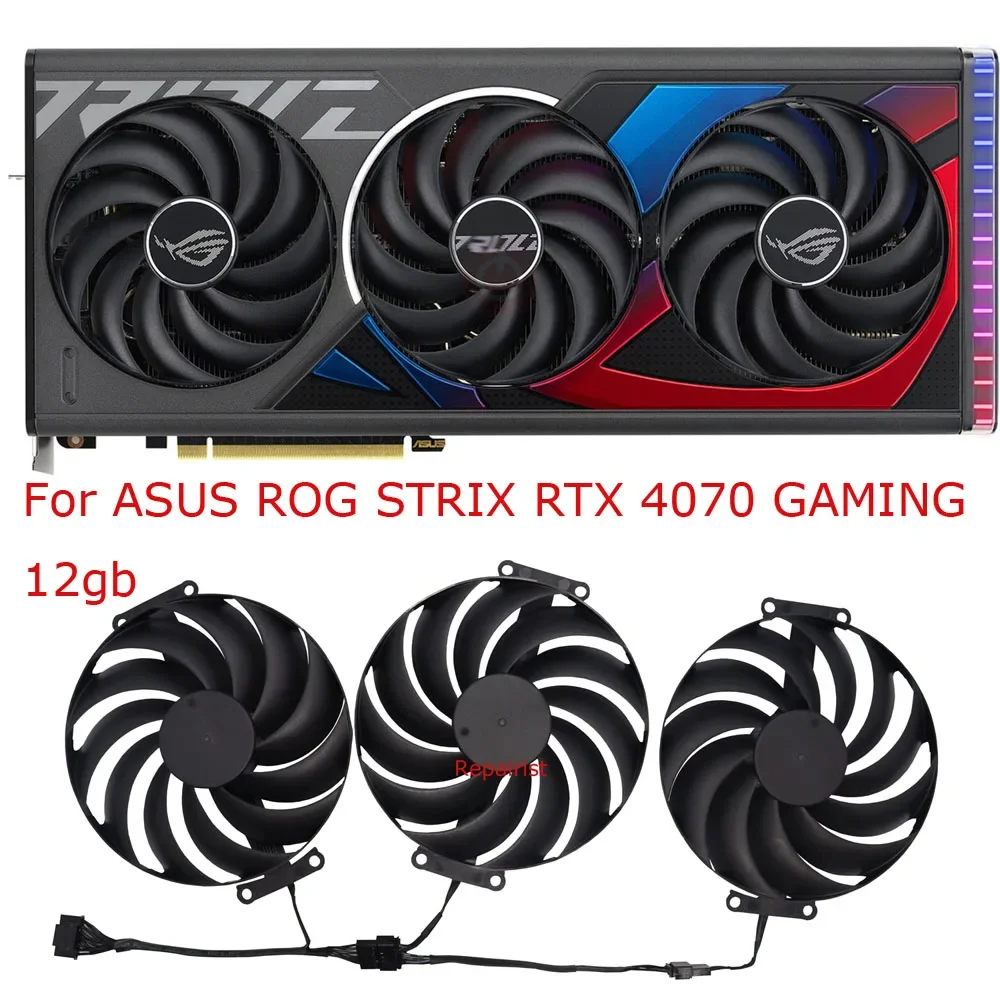 T129215BU,Graphics Cooler,Video Card Fan,For ASUS ROG STRIX 4070 4070Ti SUPER RTX4070S 4070TiS GAMING OC 12gb,VGA Cards Cooling