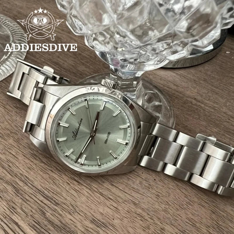 ADDIESDIVE 36mm AD2066 Luxury Men Watch VH31 Reloj Hombre BGW9 Super Luminous 316L Stainless Steel 10Bar Waterproof Quartz Watch
