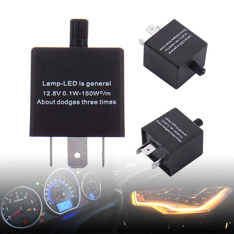 1 pçs 12v 3 pinos cf14 JL-02 eletrônico carro flasher relé para ajustável led luz transformar sinal de flash hiper piscando luz