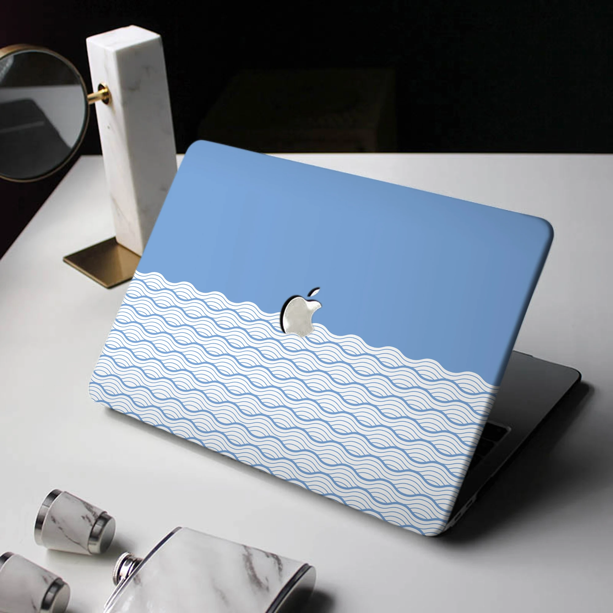 Wave Pattern Laptop Case For Macbook Air 13 M2 2022 A2681 A2337 A2179 A2338 M1 Chip Pro A2289 Mac book A1466 Latest Version