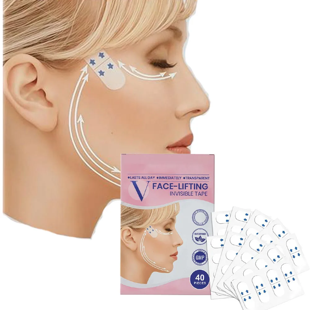 Unsichtbares Halslifting-Tape, Gesichtslifting-Tape, Augentape, Hautlifting-Tape zum Anheben schlaffer Haut und zur Reduzierung des Doppelkinns