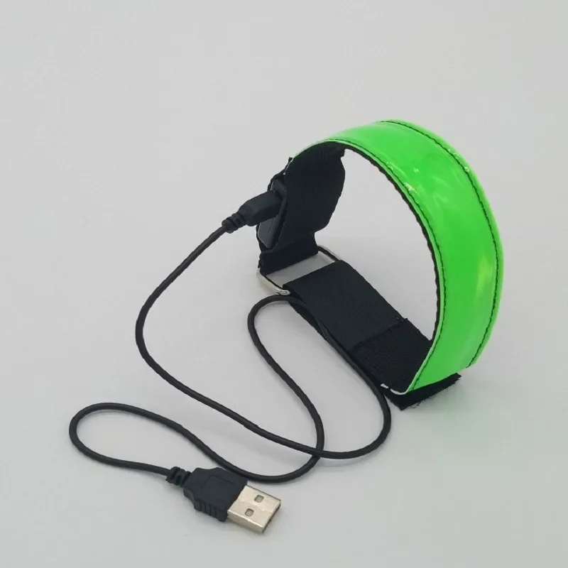 USB Charging LED Luminous Night Running Armband Bracelet Outdoor Sports Reflective Safety Belt Bicycle Cycling Glowing Wristband