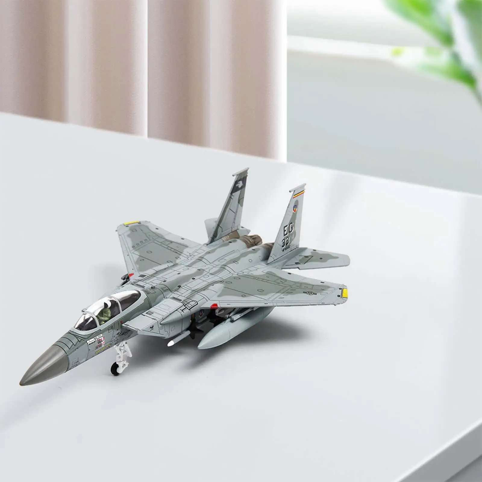 1/100 US F-15 Plane Model Aircraft Plane Model for Home Office Desktop