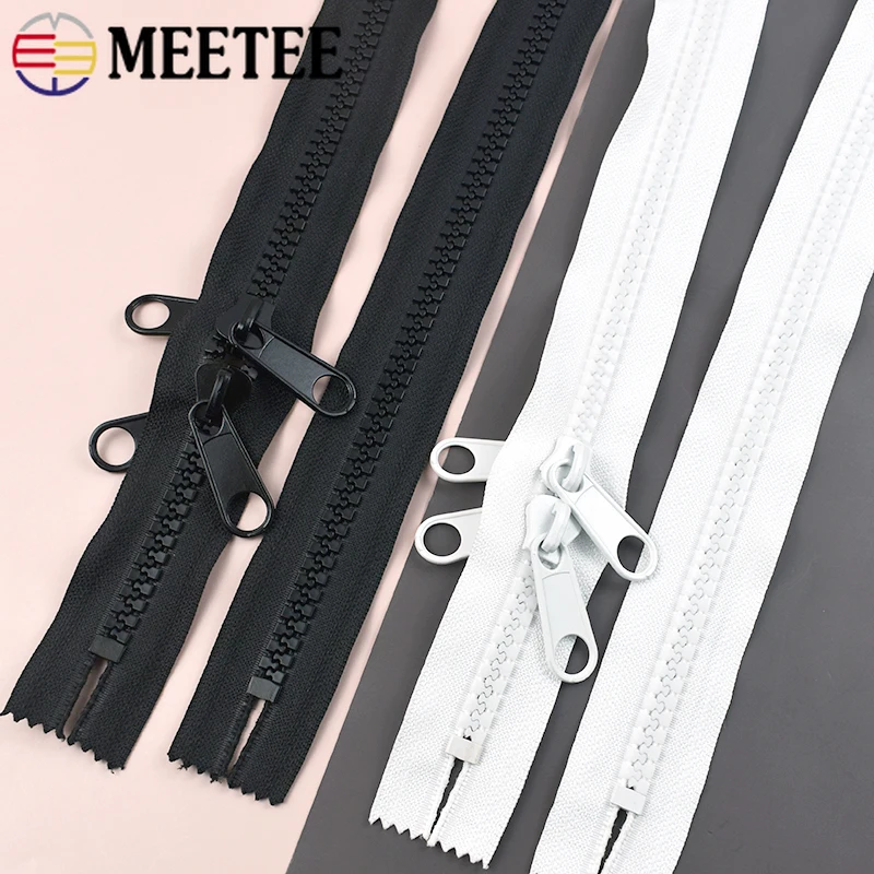 

1-6M 10# Large Resin Zipper Double Slider Long Close-End Zip Outdoor Tent Clothes Replacement Zips Repair Kit Sewing Accessories
