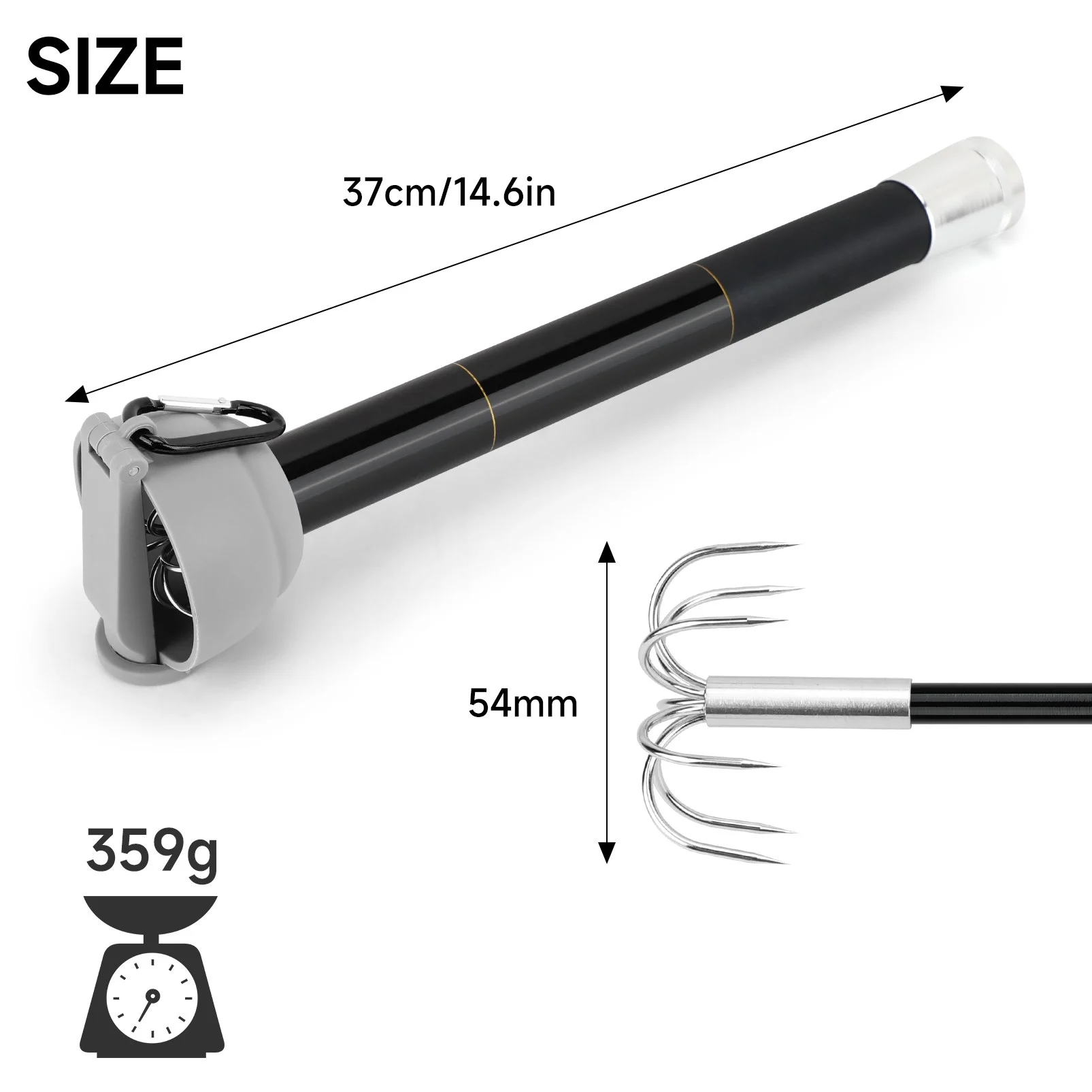 SANLIKE Fishing-Squid Gaff 3M/4M Stainless Steel Squid Gaff Seven Hooks Extendable Squids Hook Gear Retractable Squid TooL view 6