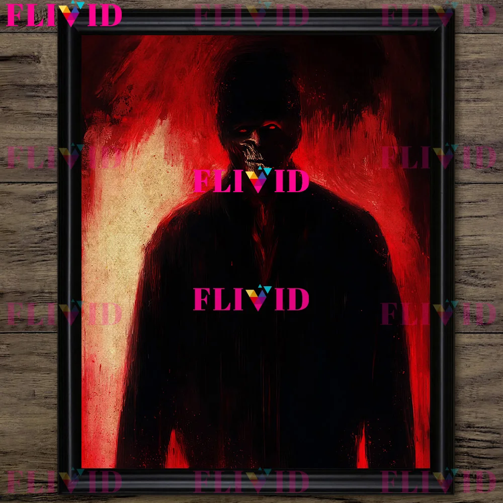 شخصيات فيلم الرعب خمر الرسم على لوحات القماش الجدارية ، مخيف شيطان القاتل العتيقة ملصق فني وطباعة ديكور المنزل غير المؤطرة