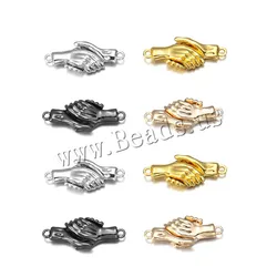 10 Lots(20pcs) Funny Handshake Magnetic Clasps Platinum Magnets Buckle Fit Bracelets Necklace Rhodium End Connectors 22x12.50mm