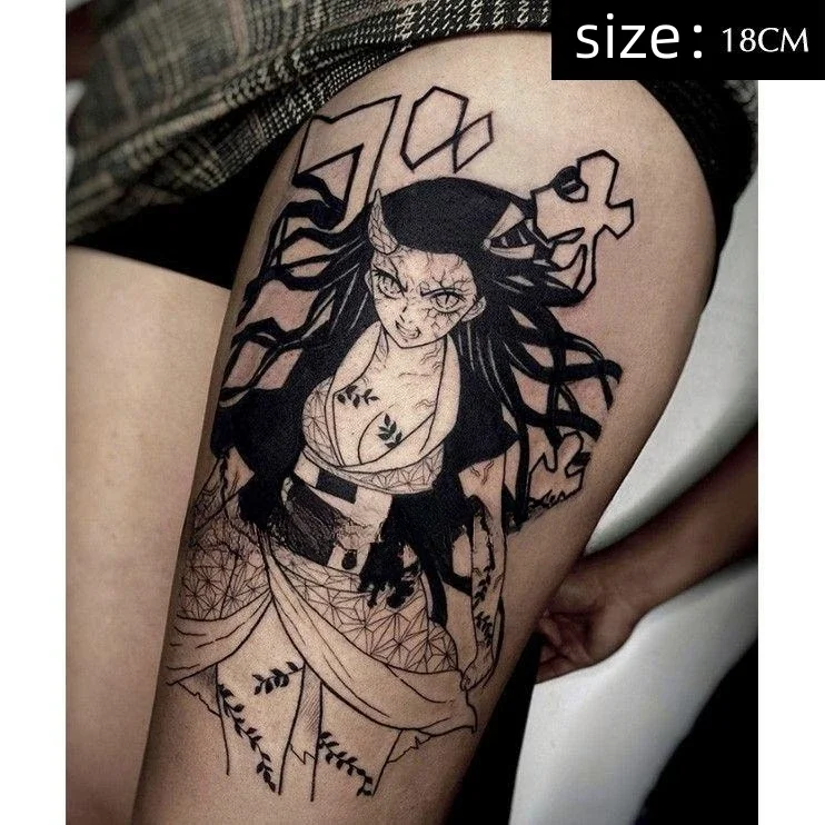 

Аниме Demon Slayer Nezuko временные татуировки мультфильм милая девушка косплей переводная татуировка боди-арт водостойкая поддельная татуировка наклейка