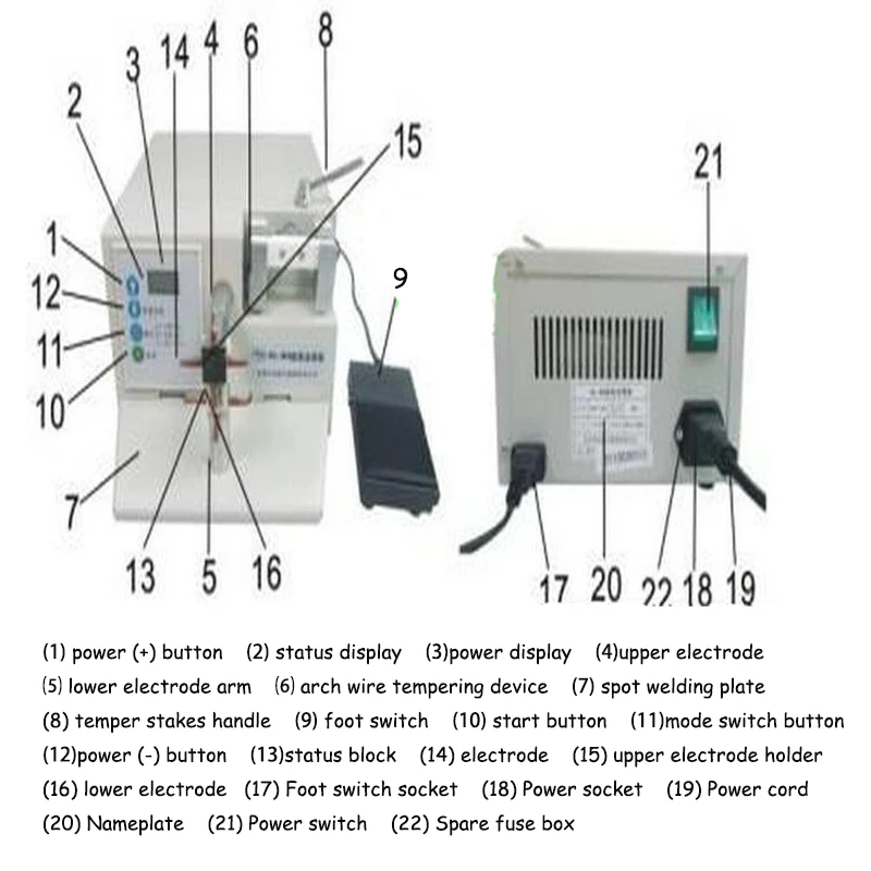 Dental Orthodontic Spot Welder Tempering Spot Welding Machine Miniature Spot Welding Machine HL-WDII