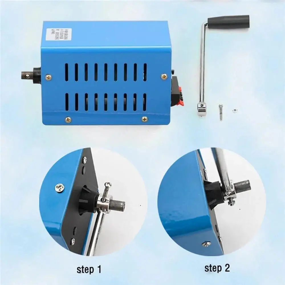 Imagem -06 - Portátil de Mão de Emergência 20w Carregador de Alta Potência Mão Crank Dynamo Carregamento Usb Gerador de Manivela 3v 5v 6v 9v 12v 15v