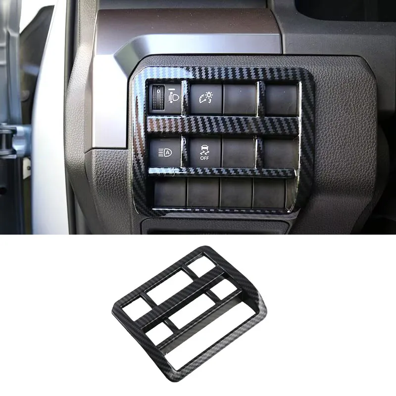 

Для TOYOTA 4Runner 2025 2026: накладка на кнопку регулировки фар из АБС-пластика под карбон, аксессуары для интерьера