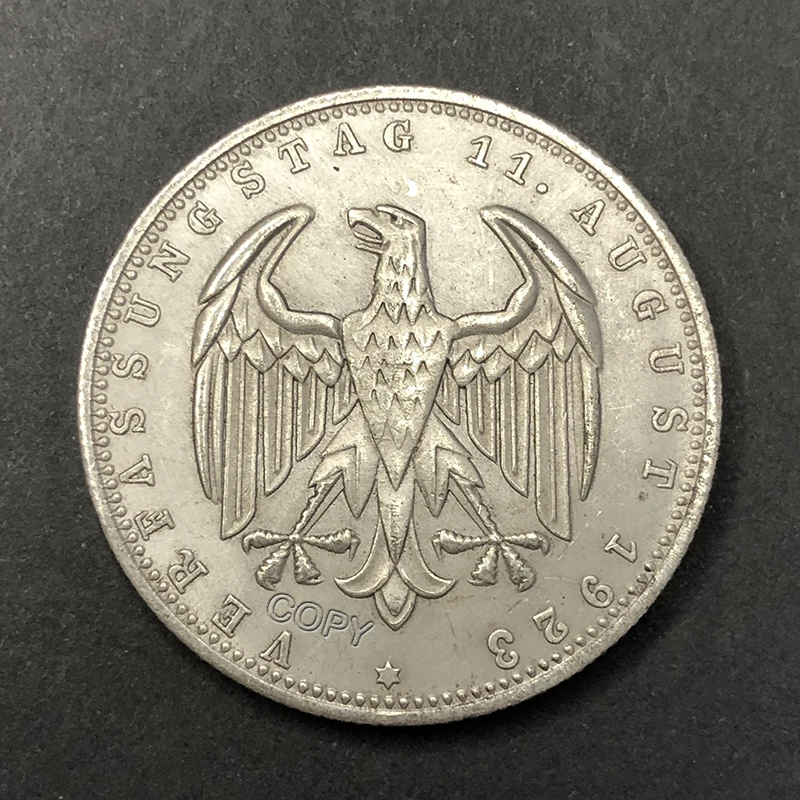 German 1923 3 Mark copper coin, European replica commemorative coin, collectible medal, home decoration, Christmas gift