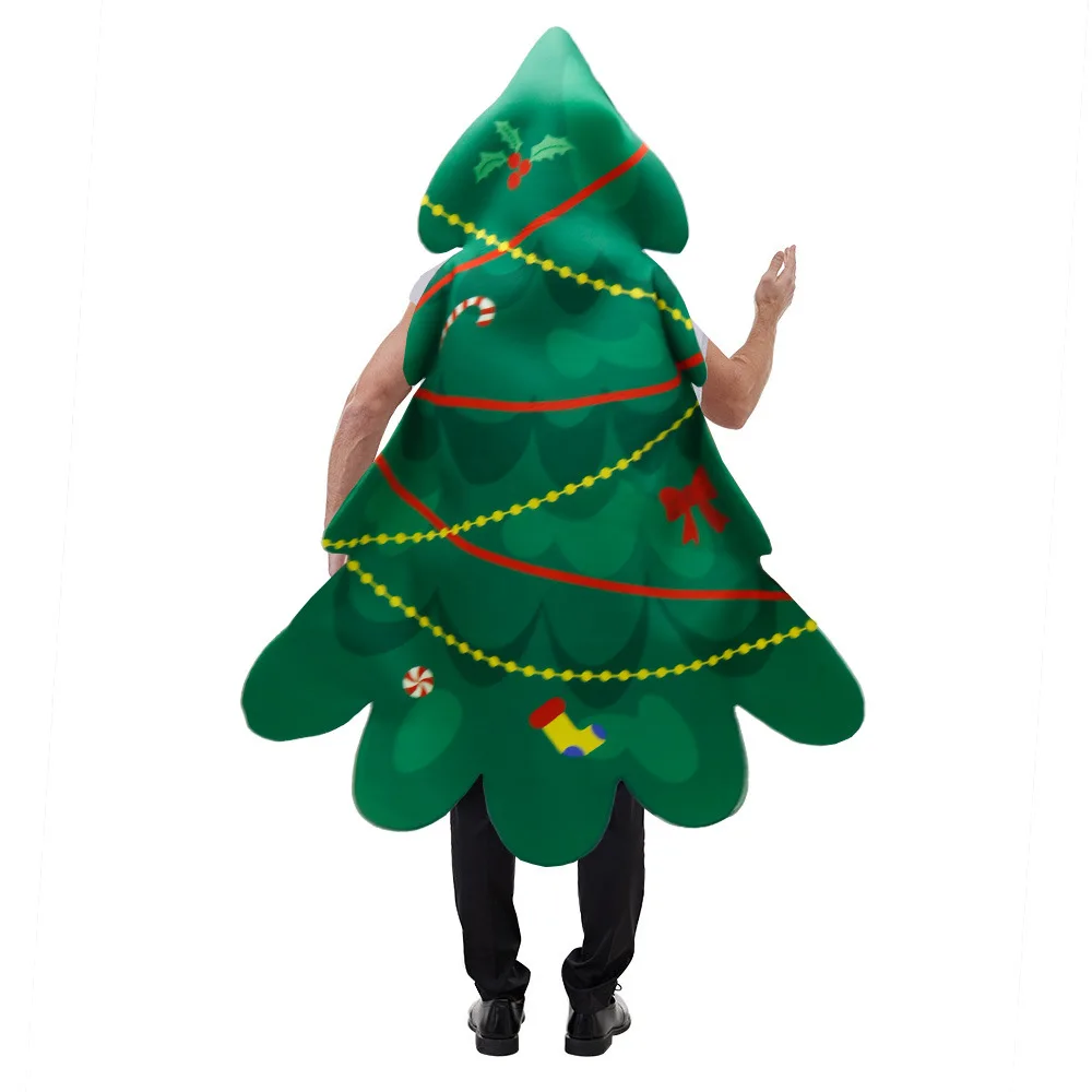 Disfraz de árbol de Navidad, traje de esponja verde para Cosplay, monos divertidos para actuación en escenario, disfraces de fiesta de Navidad de Año Nuevo para hombres y mujeres