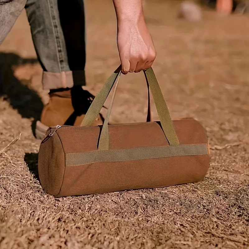 Camping Tools Storage Bag Large Capacity Cylinder Tent Stake Bag Lightweight Tent Peg Ground Nail Holder Bag for Outdoor Camping image 4