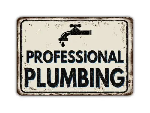 Professional Plumbing Vintage Style Metal Sign