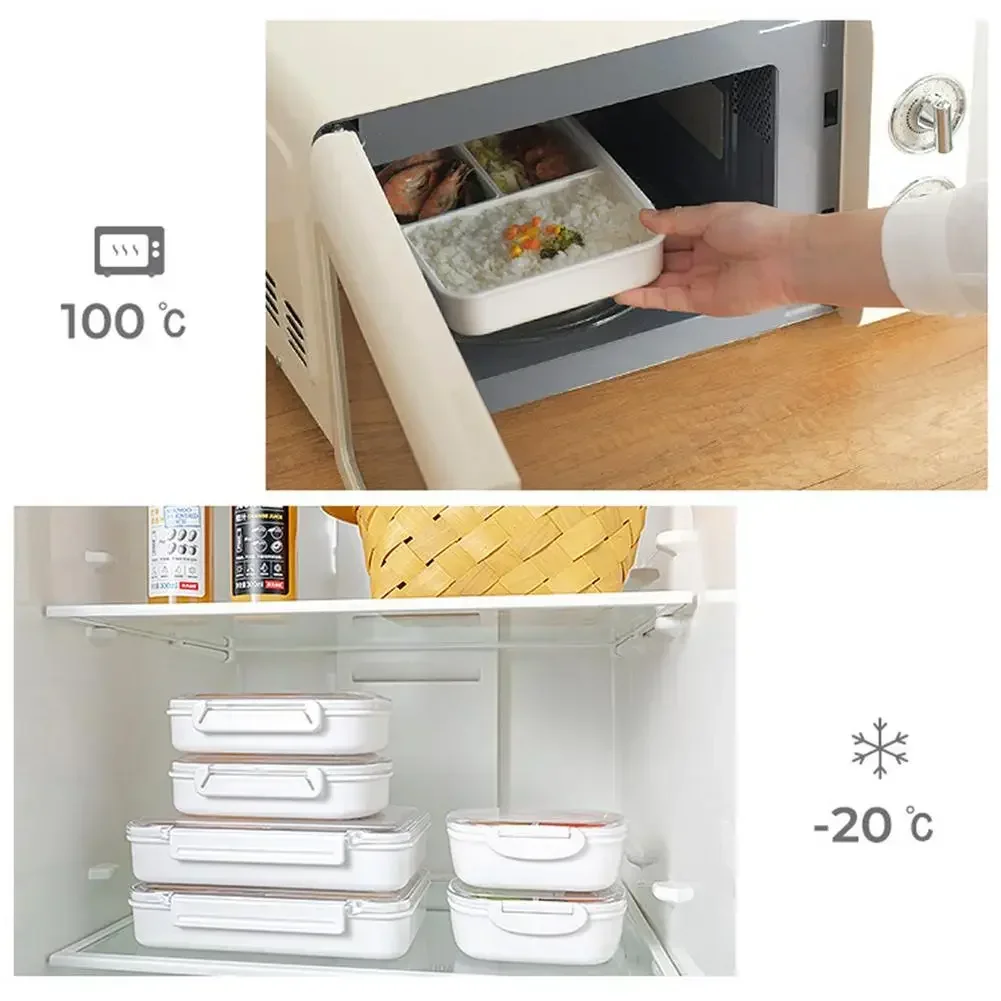 Lunch Box Container Leakproof School Food Box Portable Bento Box For Kids With 3 Compartments Picnic Food Container