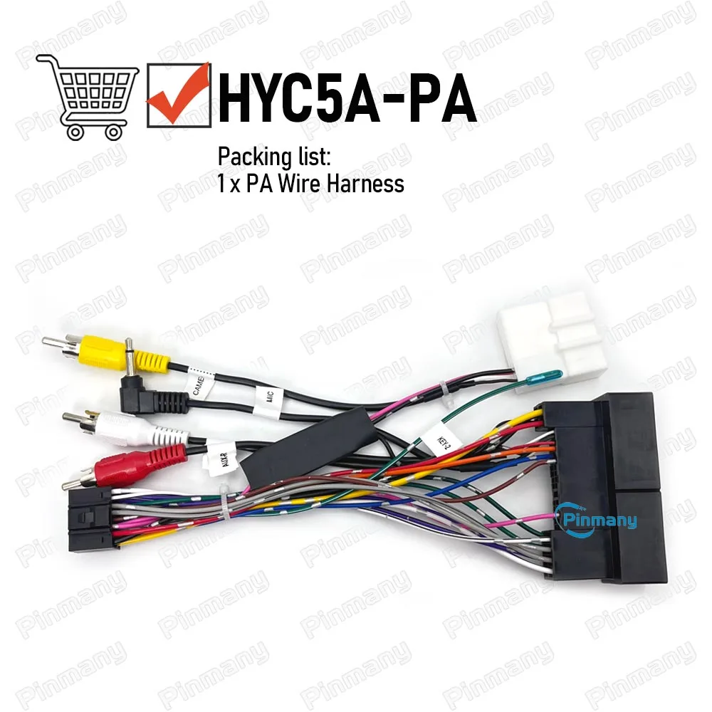 HYC5 Autoradio-Kabel Audio-Stromkabel-Adapter mit Rückfahrkamera-CVBS-Eingang für KIA Ceed, Hyundai I30 Elantra GLS – Detail 12