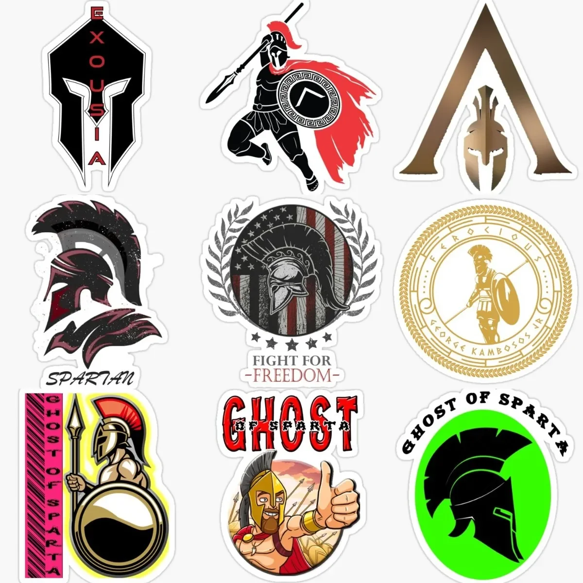

Spartan Warrior Helmet Creative Stickers Accessories for Decorate Wall Room Car Suv Table Motorcycle Off-road Window Truck