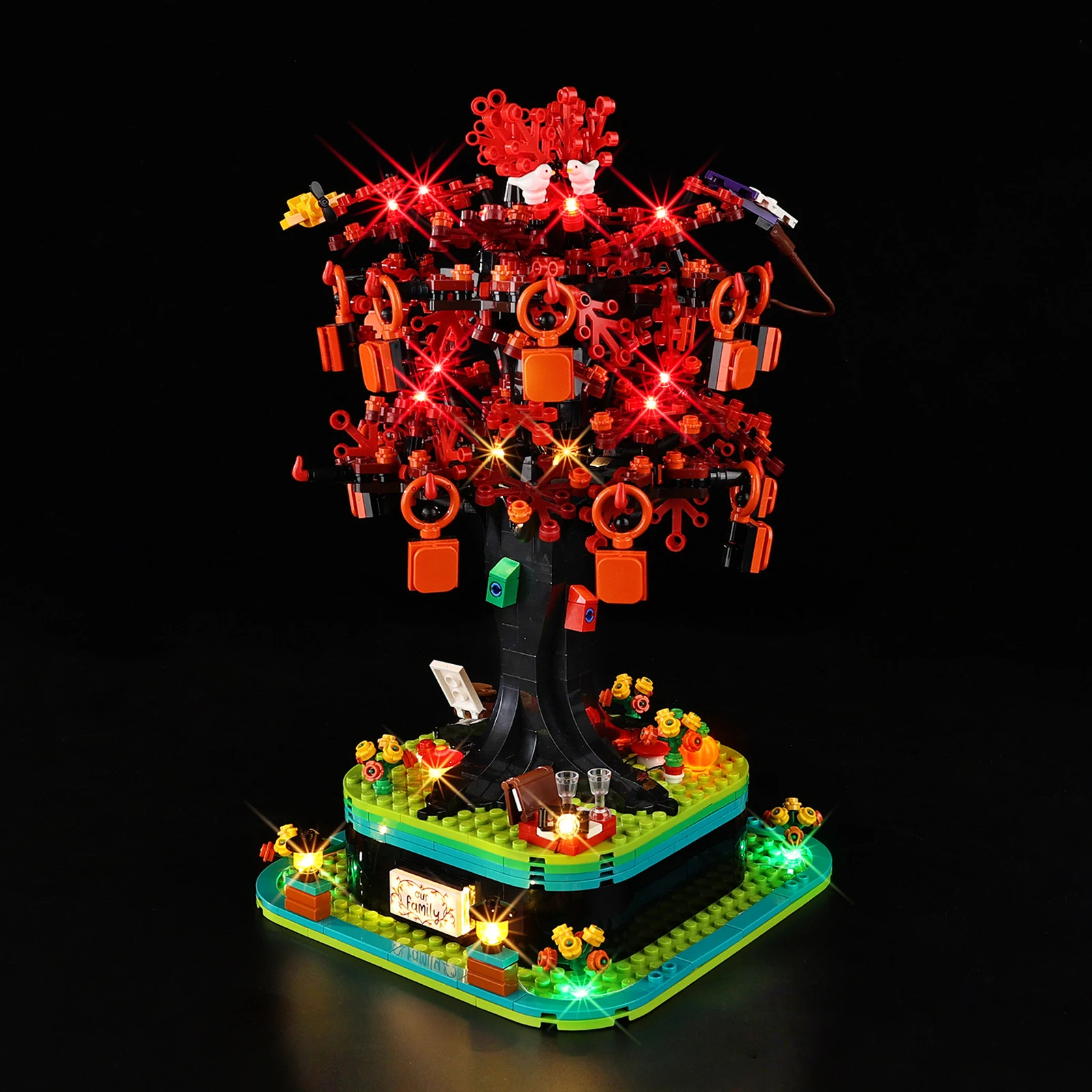레고 패밀리 트리 21346 조명 선물에 적합한 LED 조명 세트(빌딩 블록 제외)