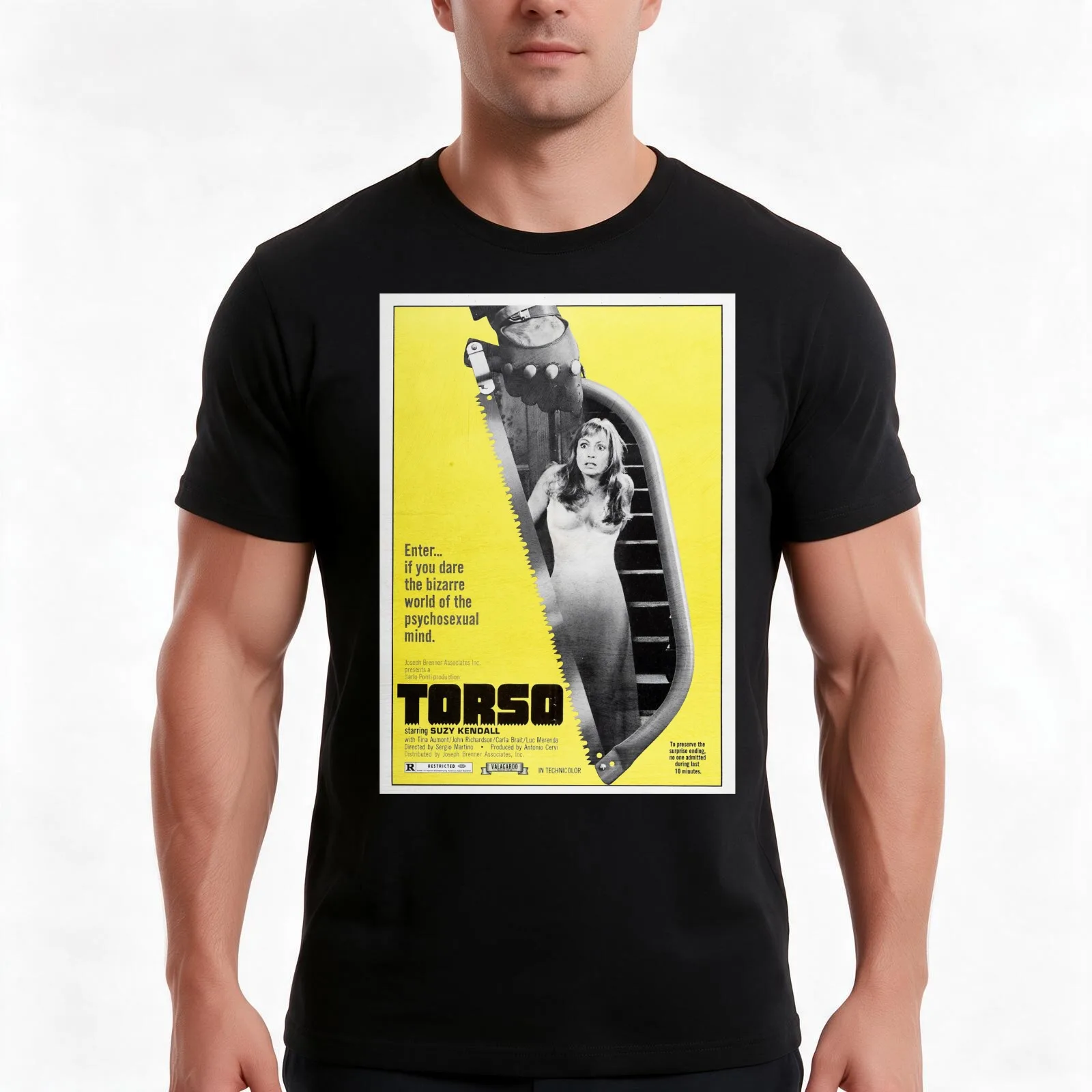 Torso - Italian Giallo Movie Poster - A Sergio Martino film with Suzy Kendall T-Shirt, Summer Casual Cotton Tee, 100% Cotton