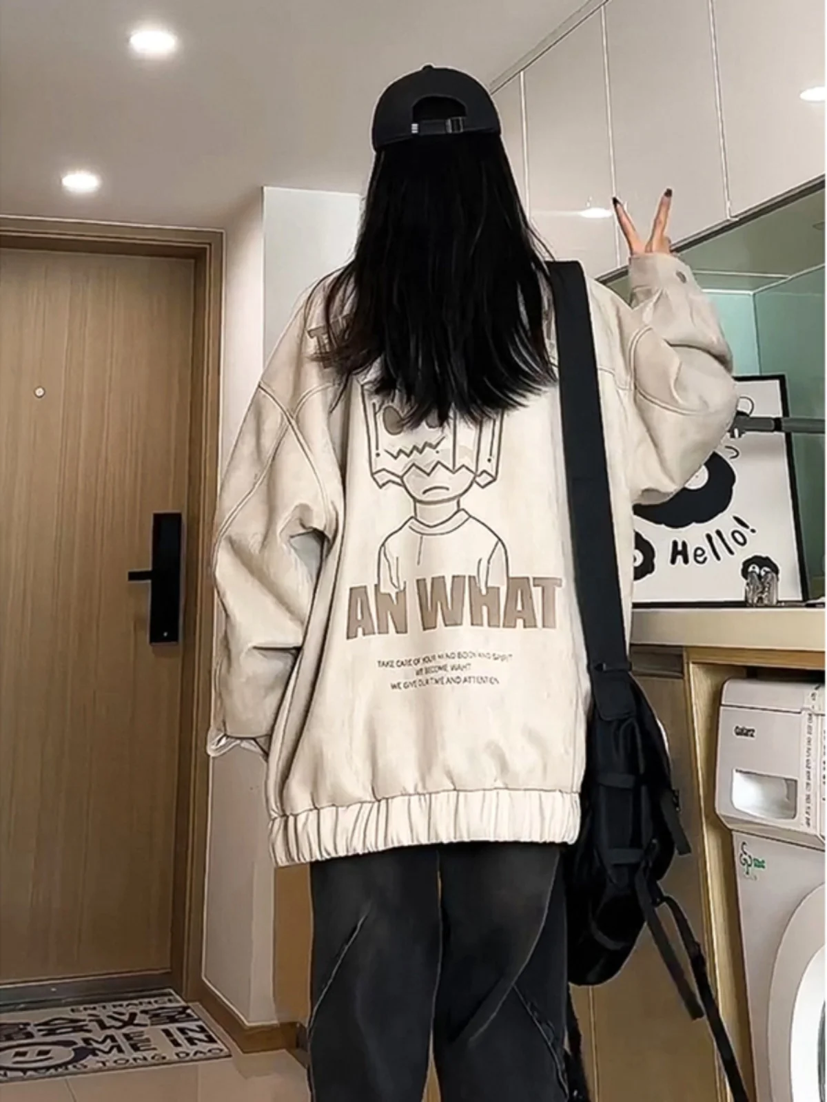 

Мужская кожаная куртка American High Street, молодежная бейсбольная одежда с мотоциклетным дизайном цвета хаки, весенняя верхняя одежда для подростков