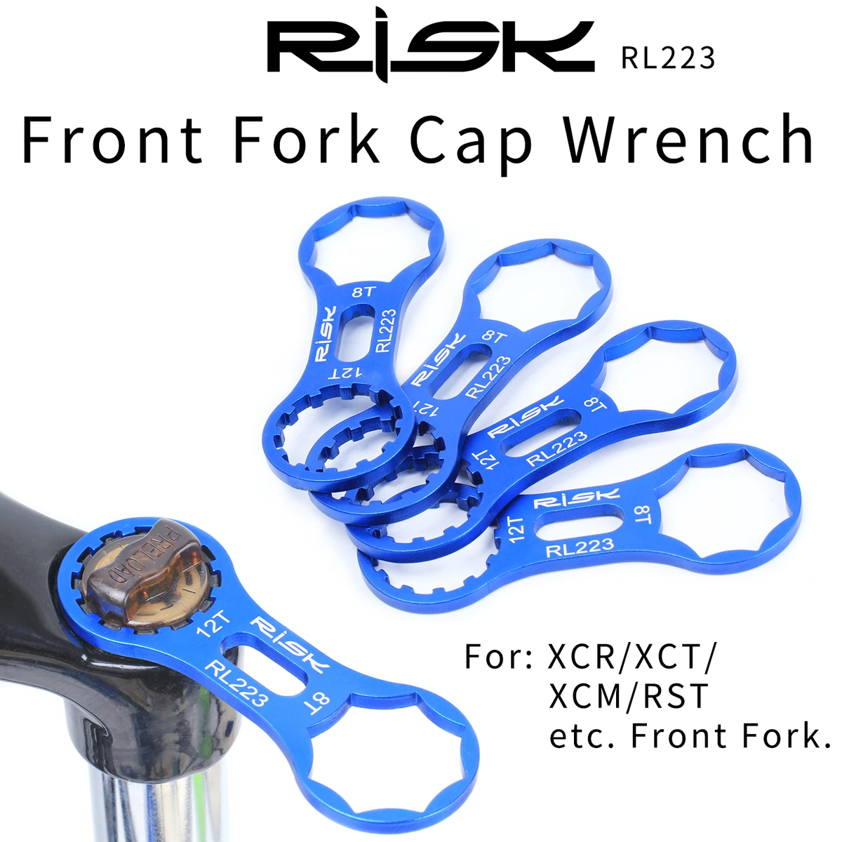 

RISK Bicycle Front Fork Repair Tool Aluminum For SR Suntour XCR/XCT/XCM/RST MTB Bike Front Fork Cap Wrench Disassembly Tools