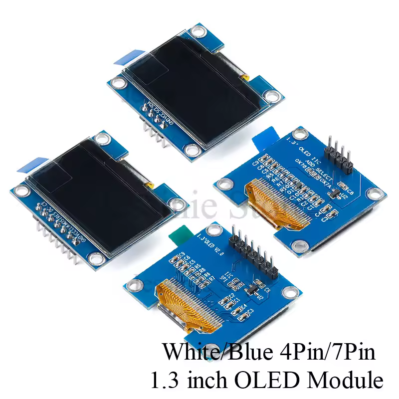 Módulo OLED de 1,3 ", pantalla LCD LED 1,3 De 12864 pulgadas, Blanca/azul, 128x64 SPI/IIC I2C SSD1306 SH1106, 4 pines, 7 pines, 128x64, placa desnuda
