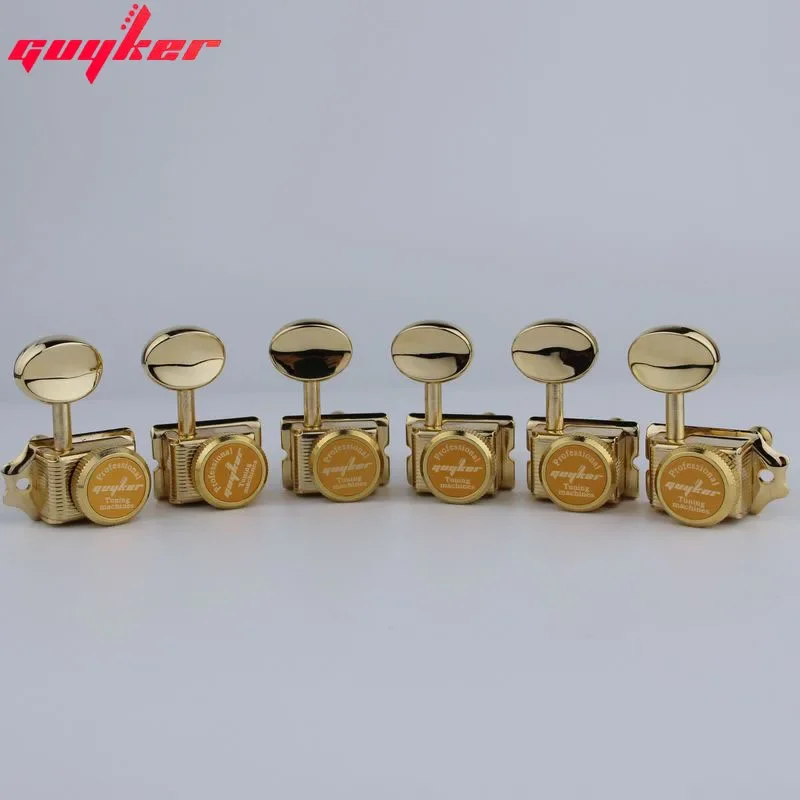 GUYKER Vintage Gold Lock String Tuners Electric Guitar Machine Heads Tuners For ST TL Guitar Tuning Pegs